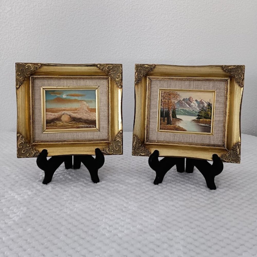 Two Hand-painted Scenery Pictures